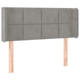 vidaXL Hoofdbord met randen Lichtgrijs 93x16x78/88 cm Fluweel