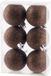 Cosy & Trendy Kerstballen - 6x st - donkerbruin - glitters - D6 cm - kunststof