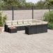 Maison Exclusive - Ensemble de jardin, 11 pièces, avec coussins, noir, en polyrotin