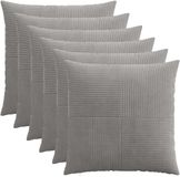 vidaXL - Kussensloop - 6 pcs - ALMELO - Lichtgrijs - 70 x 70 cm - corduroy