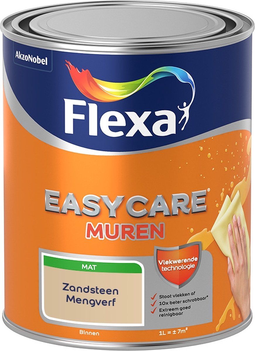 FLEXA Easycare Muurverf - Mat - Zandsteen - 1 liter