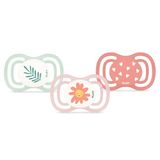 DODIE Anatolische fopspenen, extra fopspeen voor baby's, +6 maanden, roze, 3 stuks