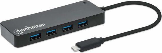 Manhattan 168410 USB-hub 7 poorten USB-A USB 3.0 5 GBit/s Zwart