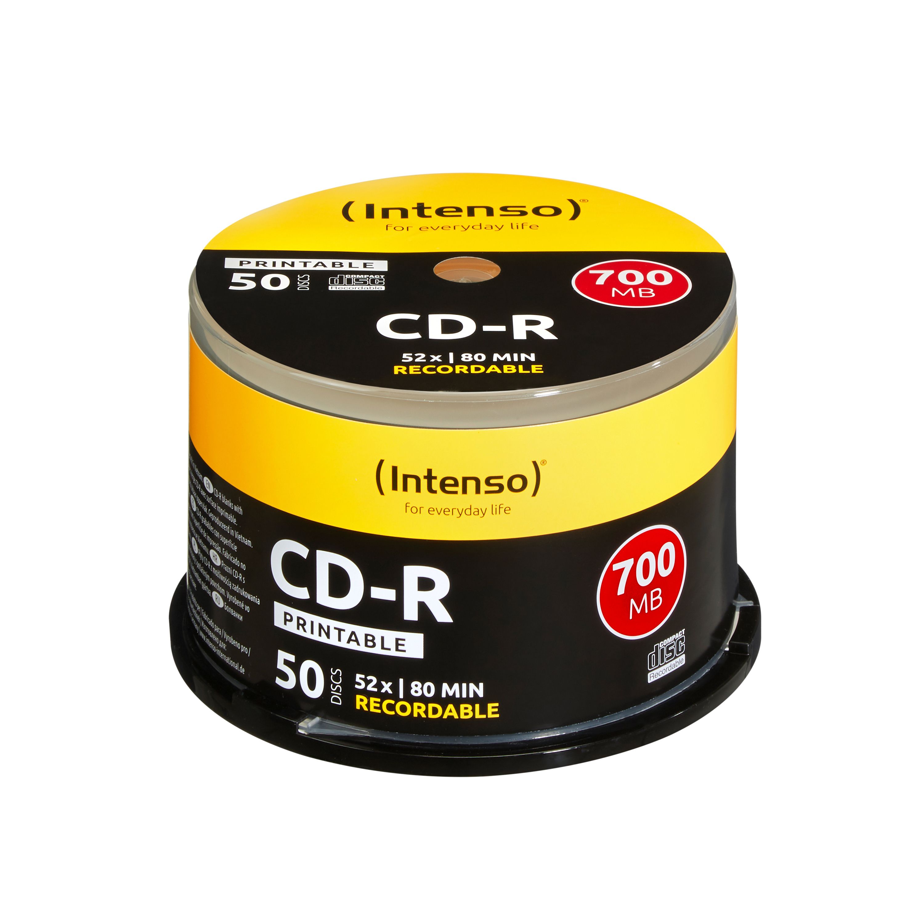 Intenso CD-R - 700MB - 50 stuks - Cakebox - 52x - Bedrukbaar