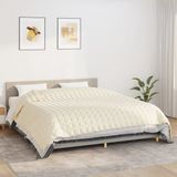 vidaXL Verzwaringsdeken 220x260 cm 15 kg Badstof Lichtcrèmekleurig
