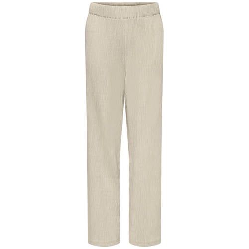 ONLY KIDS ONLY GIRL straight casual broek met textuur beige