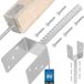 KOTARBAU® Paalhouder Beton, Verzinkt Staal, 81 mm, Zilver