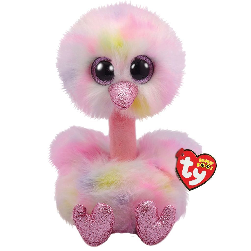 TY Beanie Buddy Avery Ostrich Knuffel - 24 cm - Roze