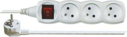 Emos P13115, 1,5 mètre, pour usage intérieur, type E, plastique, blanc, avec 3 prises CA