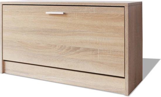 vidaXL Bureau met lade en kastje 100x40x73 cm eiken