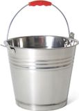 Gerimport Zinken emmer/bloempot/plantenpot 7 liter - Metaal - Zilver