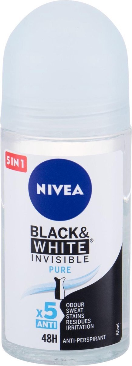 Nivea - Invisible For Black & White Pure Roll on Antiperspirant - 50ml