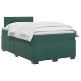 vidaXL Boxspringbed met matras, donkergroen, 120 x 200 cm, fluweel