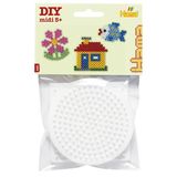 Hama Parels, 4451, kleine grondplaten, set van 3 voor midi-strijkkralen met diameter 5 mm, motieven vierkant, zeshoek en ster in wit