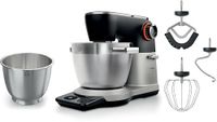 Bosch Serie 8 1800 W 6,0 l, MUMS8ZS18, Noir/Argent | Avec balance, Mélange planétaire 3D, Accessoires, Bol supplémentaire 5,3 L, Corps en métal