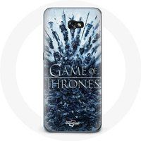 Maniacase Samsung Galaxy A5 Hoesje Game of Thrones seizoen 8 Episode 1 The Iron Throne Characters logo Grey