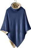 De Witte Lietaer Teddy Fleece Poncho Ganges - Royal Blue - 86 x 86 cm - Polyester