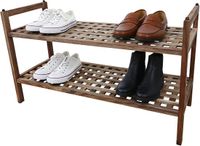 Merkloos Relaxdays Schoenenrek - hout - naturel - 69x41x26 cm - 2 planken