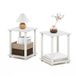 Furinno Simplistic salontafel, bijzettafel, met 2 niveaus, set van 2, wit/wit