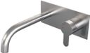 Brauer Brushed Edition Inbouw Wastafelmengkraan met Gebogen Uitloop en Afdekplaat Model D1 RVS Geborsteld PVD