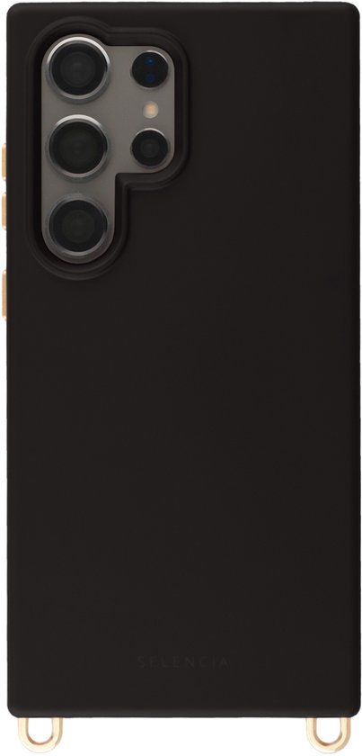 Selencia Rivièra MagSafe Backcover met afneembare haakjes voor de Samsung Galaxy S24 Ultra - Velvet Black
