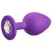 Baseks - bouchon anal en silicone avec strass (violet) - 8 cm