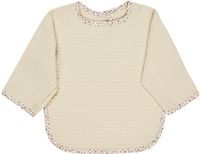 Mouwslabbetje Sterntaler Terry Cloth Sleeved Slab Farm - Babyslabbetje met mouwen van absorberend katoen met bloemenmotief en praktische drukknoopsluiting, ecru
