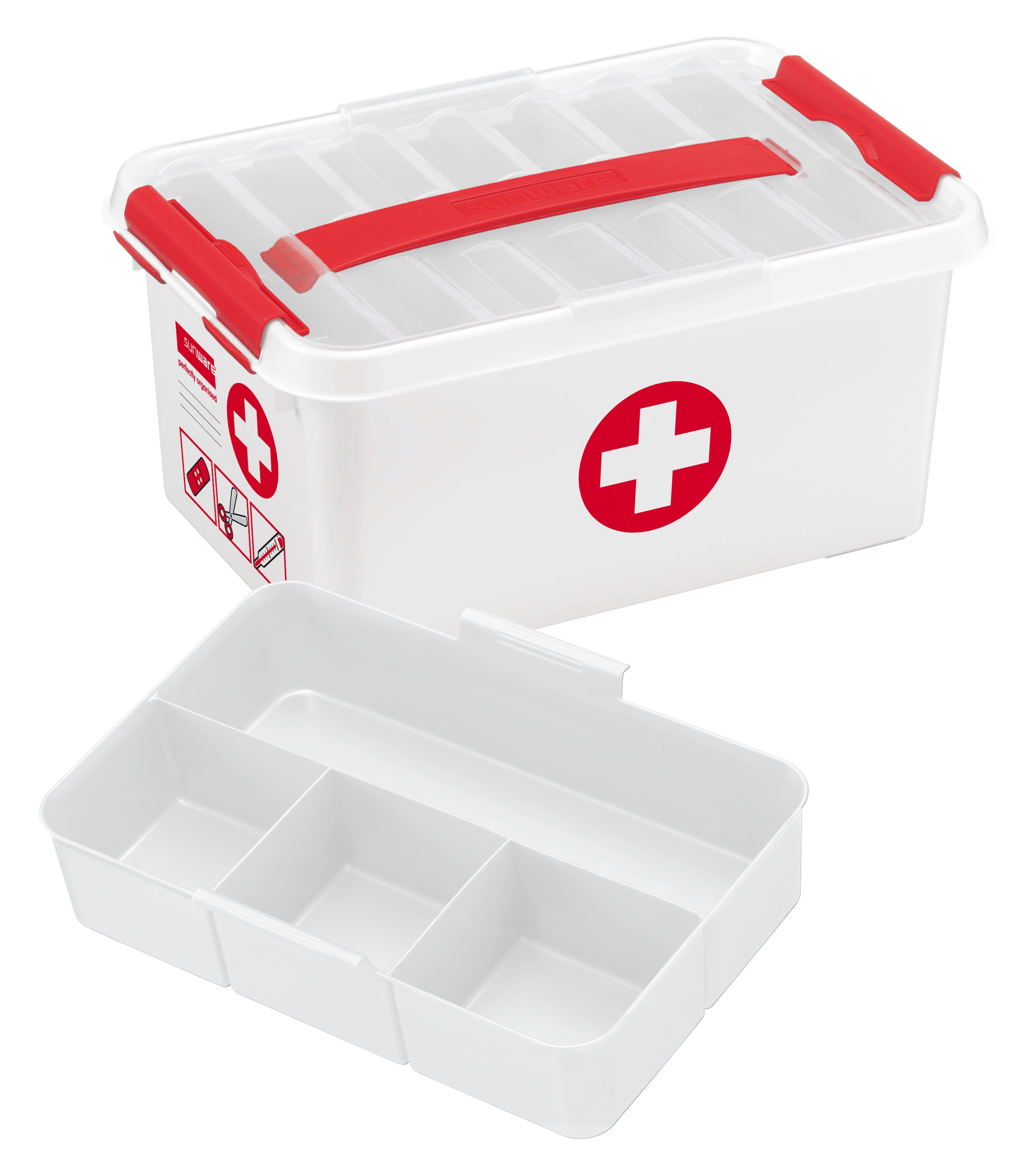 Sunware 8711112792197 Opslagdoos - wit, rood