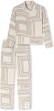SCHIESSER Pyjama Lang Dames Gestreept Lange Mouw Viscose 44