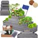 Modo24 ZP09 Carré Potager Surélevé En Escalier Modulable, Bois De Pin, Herbes/légumes, Jardin/terrasse/balcon, 45x117x30 Cm, Gris