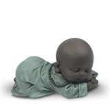 Zen'Light Bonze Figuur - Zen en Feng Shui-decoratie - voor het creëren van een ontspannende en spirituele sfeer - cadeau-idee met geluksbrenger - breedte: 11,5 cm - kleur: groen en bruin