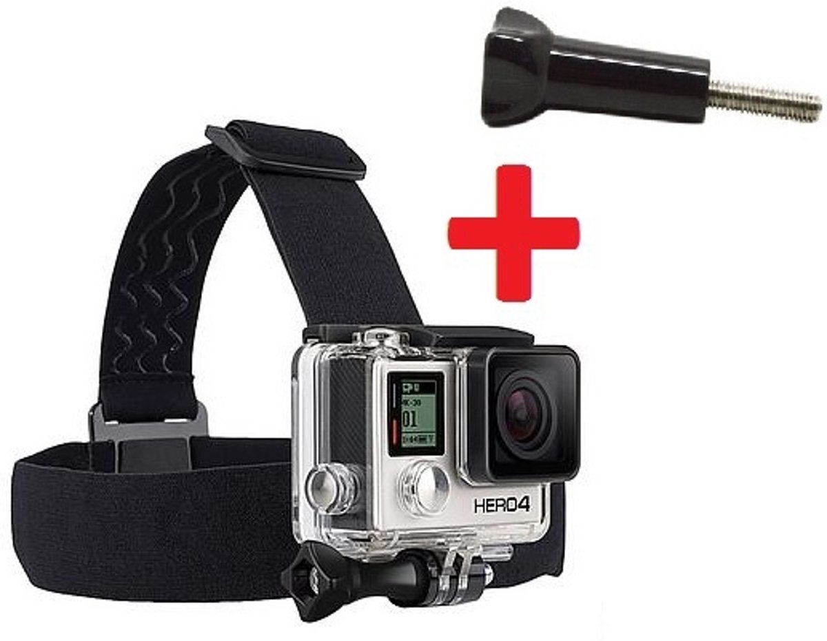 Proqam Â® Hoofdband / Hoofdhouder/Head Strap GoPro Hero 1 2 3 en 4 / SJ4000 / SJ5000/SJ6000 SJCAM met antislip + power screw