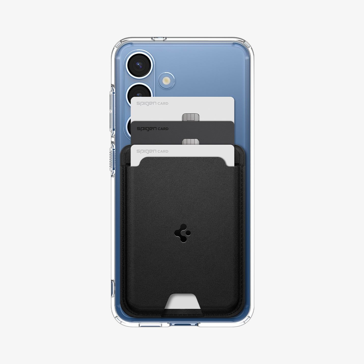 Spigen Valentinus MagFit Kaarthouder Zwart PU Leer voor Samsung Galaxy S25 Series