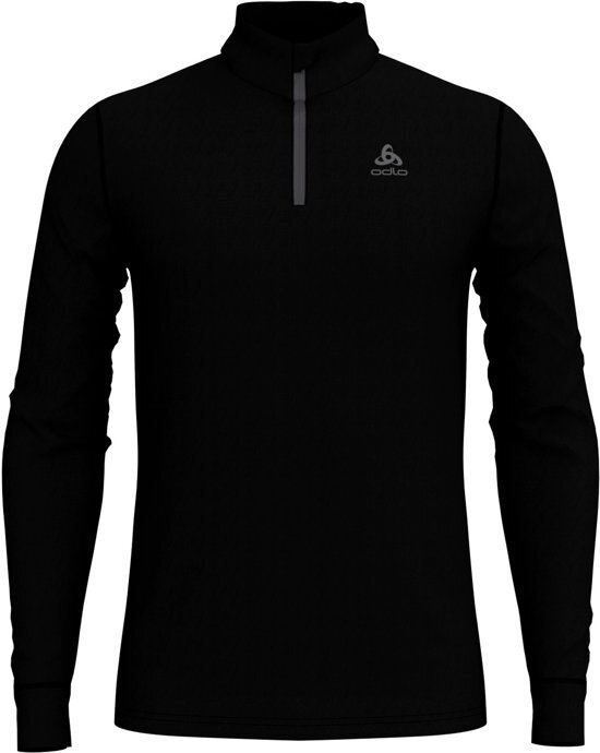 ODLO Suw Top Turtle Neck 1/2 Zip L/S Natural 100% Merino Warm Heren Sportshirt - Black - XXL