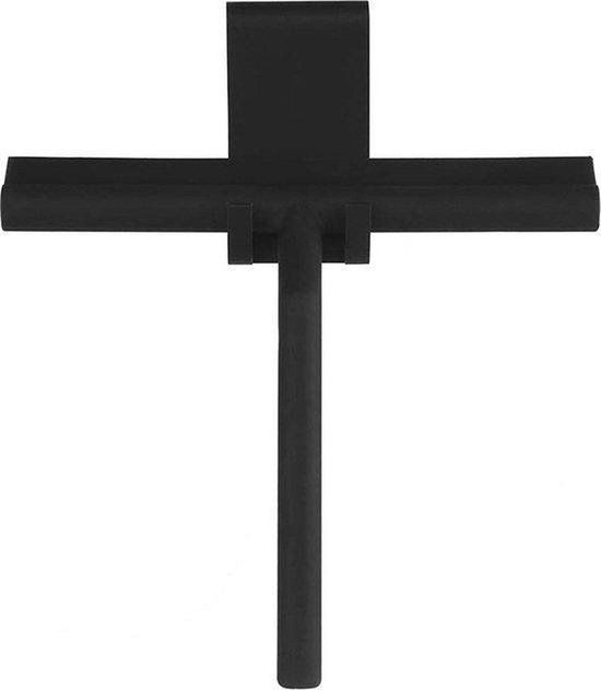 WENKO Mola Douchewisser - Zwart - RVS - Met Ophanghaak