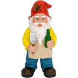 Mood Lab Tuinkabouter - BBQ Chef kabouter - 9,45 inch hoog standbeeld gazon tuin beeldje - voor buiten en huis decor