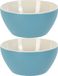 Excellent Houseware Acapulco Bols/coupes - 2x - Porcelaine - Bleu - D14 x H6.5 cm