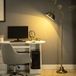 Laiton Lampadaire Sur Pied Salon Rétro, Lampe À Poser Avec Abat-jour Orientable, Interrupteur Au Pied 42 X 25,5 X 152 Cm Couleur Laiton