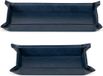 Sans marque 2x plateau en similicuir - Set de 2 organisateurs en similicuir - Plateau pour clés, téléphone et portefeuille - Plateau rectangulaire - Bleu