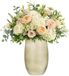 Mica Decorations Hoge Bloemenvaas - Keramiek - Wit Glans / Ribbels - D30 x H50 cm - Vaas Porto