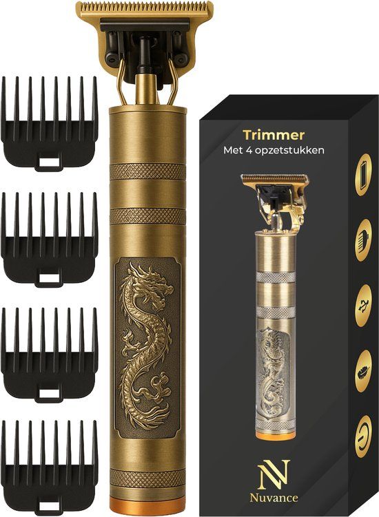 Nuvance - Tondeuse Mannen - Goud - USB Oplaadbaar