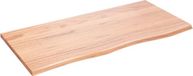 vidaXL - Wastafelblad - 100x50x2 cm - Massief Eikenhout - Lichtbruin