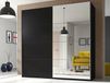 BELHAMBRA Armoire BELHAMBRA 2 portes coulissantes 200 cm noir avec miroir