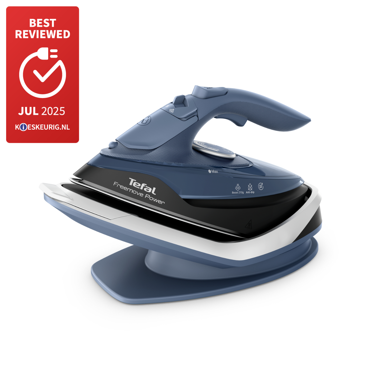 Tefal Freemove Power FV6675E0 - Draadloos stoomstrijkijzer - Zwart/Blauw