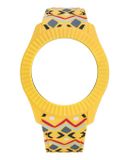 WatxandCo Watx & Colors COWA3027 - Horlogeband / Behuizing - Ø 43 mm compatibel - Geel (Etnisch Patroon) - Siliconen