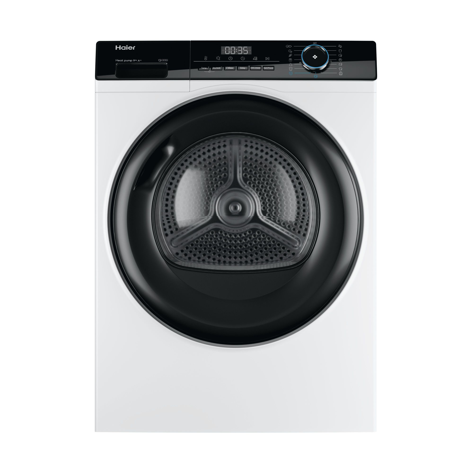 Haier I-Pro Series 3 HD90-A2939 - Warmtepompdroger - 9 kg - A++ - Stil (65 dB) - 15 programma's - 10 jaar garantie op onderdelen
