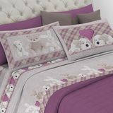 PENSIERI DELICATI Beddengoedset voor tweepersoonsbed, 100% katoen, beddengoedset voor tweepersoonsbedden, 180 x 200 cm, inclusief hoeslaken, dekbedovertrek en 2 kussenslopen, gemaakt in Italië, pluche
