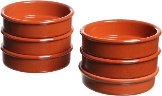 Cosy & Trendy Luxe Creme Brulee Schaaltjes - 6 stuks - 11 cm - Terracotta
