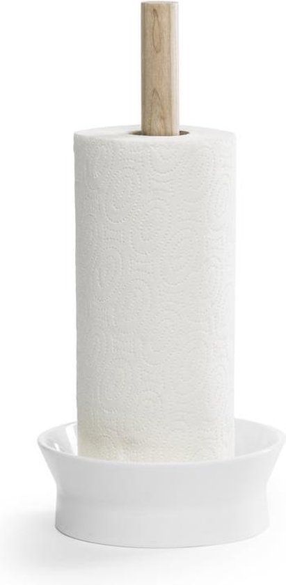 Born in Sweden Keukenrolhouder - Wit - Keramiek/Hout - Rond