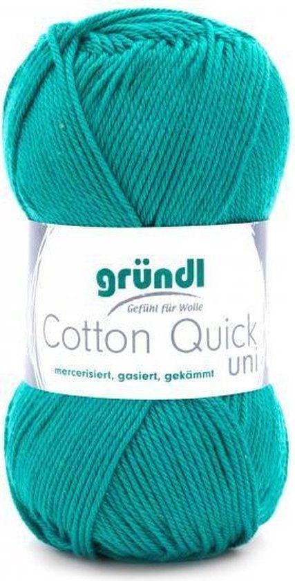 Gründl Wolle Gründl Cotton Quick Uni | Smaragd | 5 bollen | 100% Katoen | Naalddikte 3-4